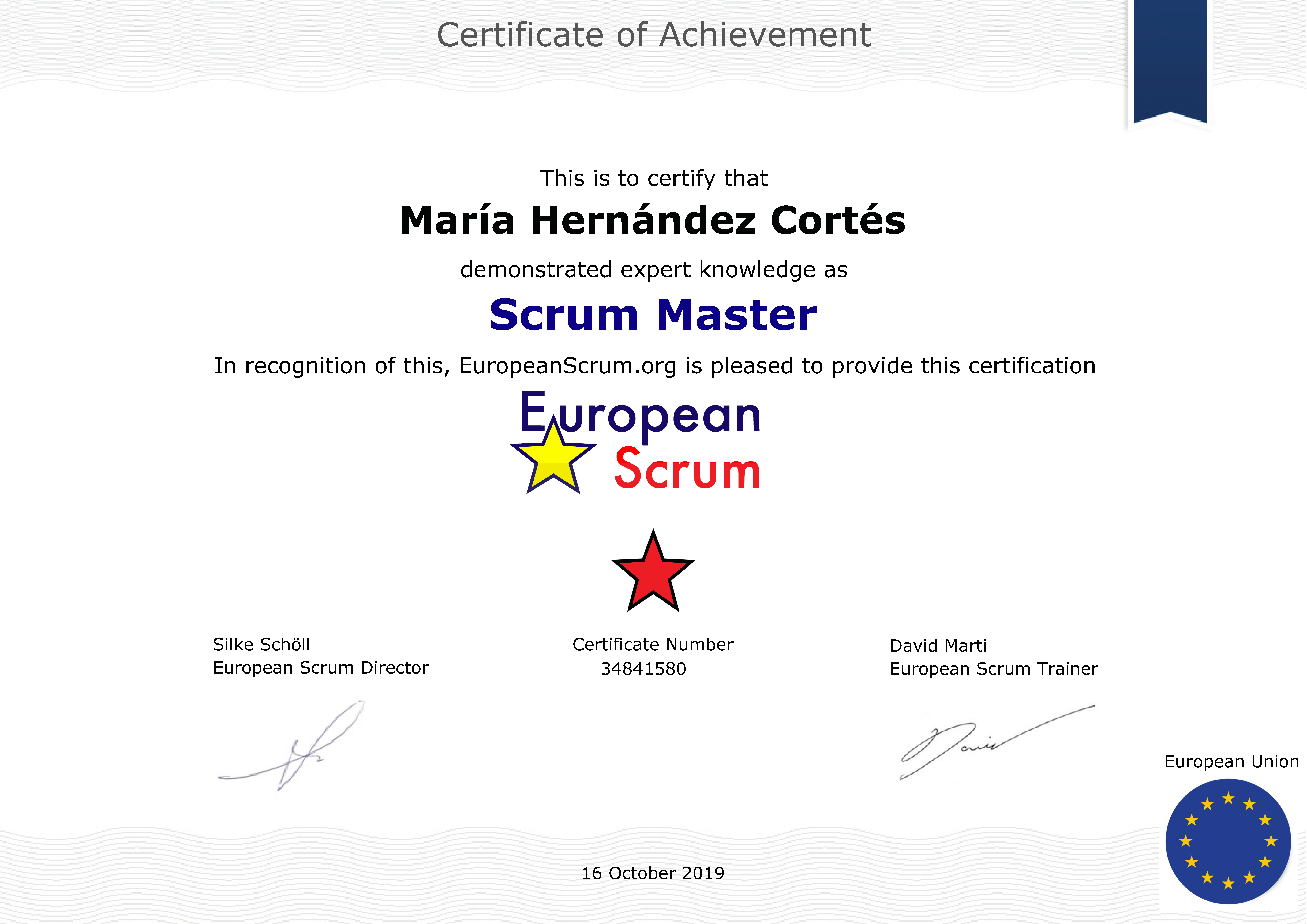 Certificate Scrum Master